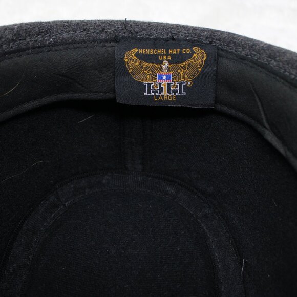 Henschel Hat Fedora Mens Large Gray Viscose/Wool Blend w/ Black Ribbon Band Cap - Picture 9 of 10